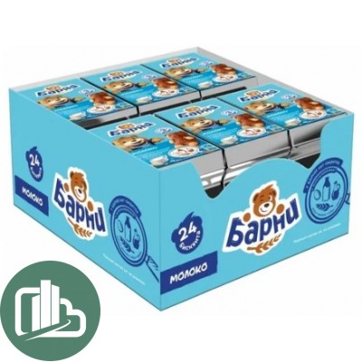 Бисквитник Барни 30гр Молоко 1/24