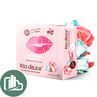Леденцы Кисс делис Роза Личи Мята 50г 1/30
