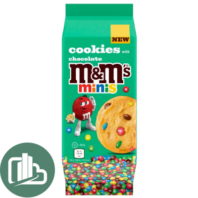 Печенье импорт 180гр M&M`s Minis Cookies 1/8 (зеленая)
