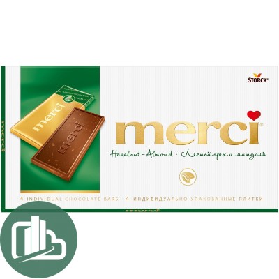 Мерси шок, лесной орехми миндаль 100 гр. 1/15