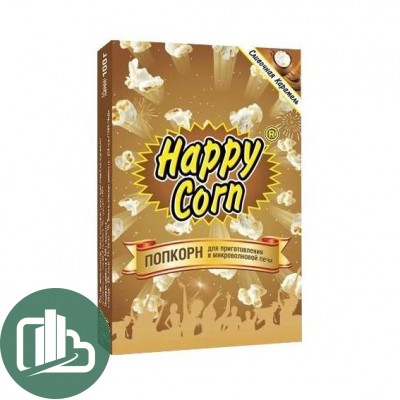 Попкорн для СВЧ 100гр Happy Corn карамель 1/20