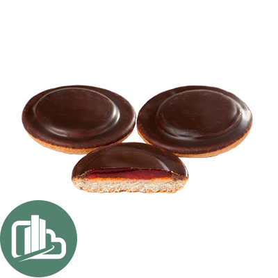 Печенье  бисквитное Кико в темной глазури Клубника 600гр (14)