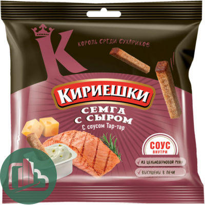 Яшкино Кириешки 60гр+25мл Сыр Семга +Тартар 1/30