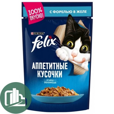 FELIX 75г  Аппетитные кусочки в желе Форель 1/26