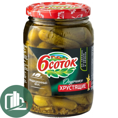 6 Соток Огурчики Хрустящие 720гр 1/12