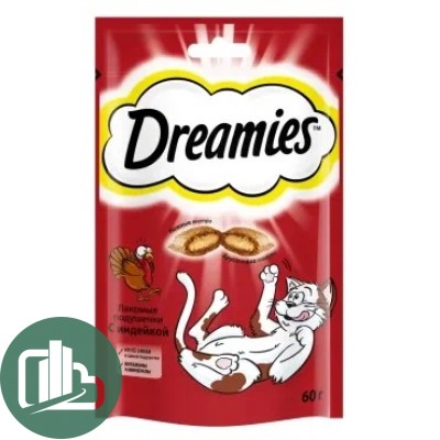 Лакомство д/кошек Dreamies 60гр Индейка 1/8