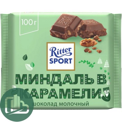 Ритер-спорт 100гр Миндаль в Карамели 1/12 (2966)