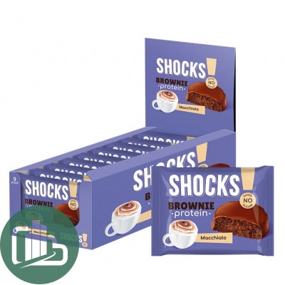 Протеиновый батончик Shok 40гр Брауни Кофе с Молоком 1/9