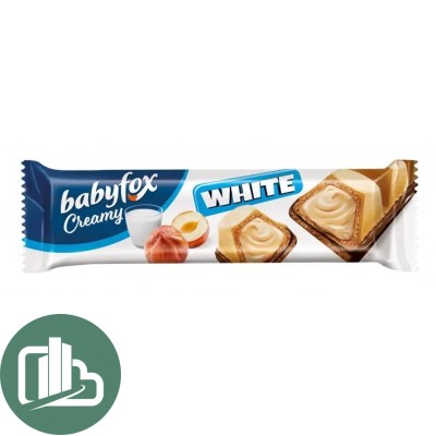 Яшкино Вафельный батончик BabyFox Creamy White молочный орех 18,2гр 1/24 (6)