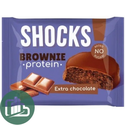 Протеиновый батончик Shok 50гр Брауни Шоколадный 1/9