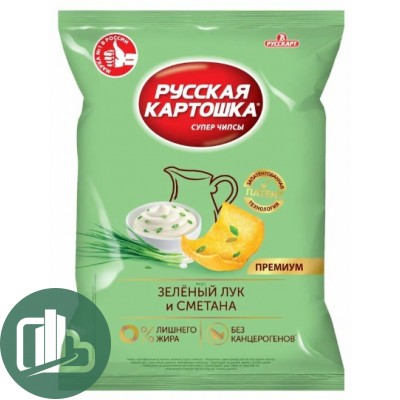 Русская картошка 190гр 1/6 Сметана лук