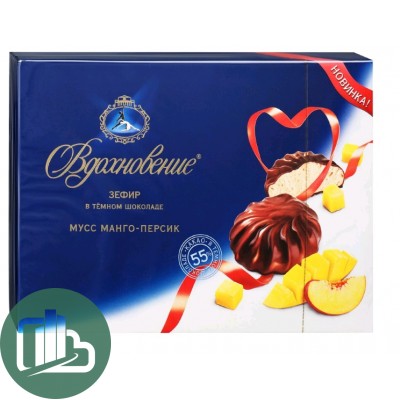 Вдохновение (зефир) Мусс манго - персик в тем. шок 245гр 1/6