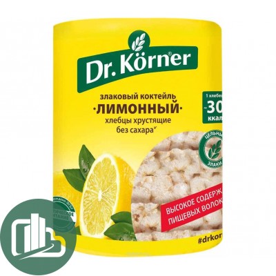 Хлебцы  Dr. Korner злаковый коктейль Лимонный 100гр 1/20