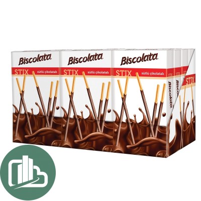 Палочки бисквит Biscolata STIX покрытые с мол. шоколадом 40гр 1/12