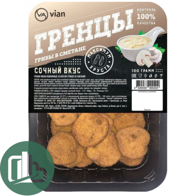 VIAN Гренцы 100гр Грибы в сметане 1/20