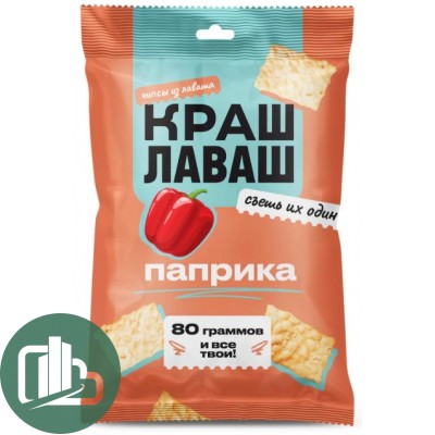 Чипсы из лаваша "Краш Лаваш" 80гр Паприка 1/24