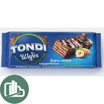 Яшкино Вафли 138гр TONDI Тонкие с Орешками 1/39