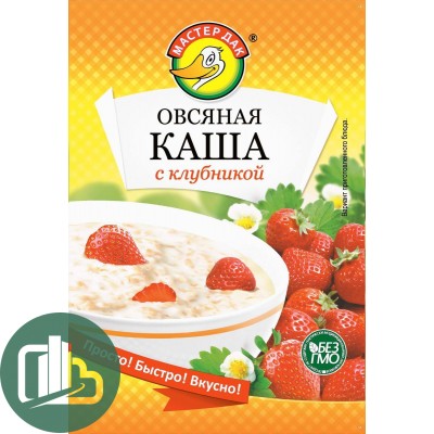 Мастер Дак овсяная каша с клубникой 35гр 1/40