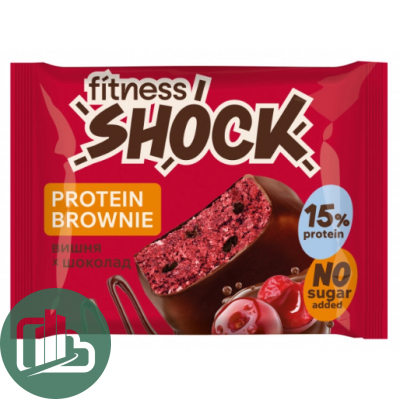 Протеиновый батончик Shok 50гр Брауни Вишня Шоколад 1/12