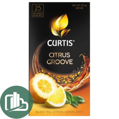 CURTIS чай 25пак Citrus Groove 1/12 Лимон, Цитрон и Мята чёрный