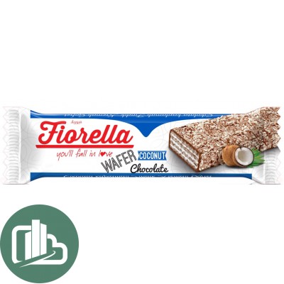 Вафли Fiorella в молочном шоколаде с кокосом 30гр 1/24