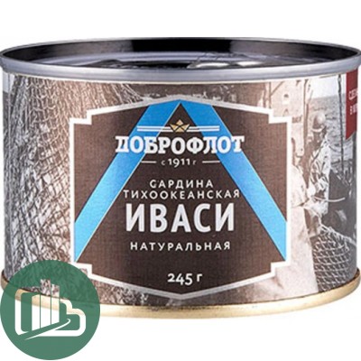 Сардина (Иваси) натур.ж/б 245гр 1/24 Доброфлот