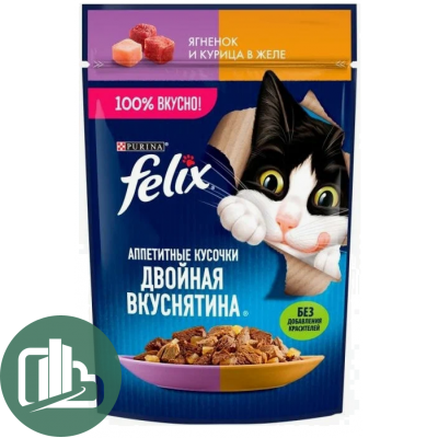 FELIX 75г Двойная Вкуснятина в желе Ягненок/Курица 1/26
