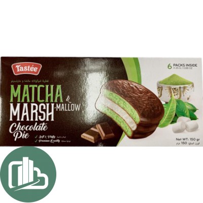 Tastee Matcha marshmallow chocolate pie со вкусом зелёного чая 150гр 1/16