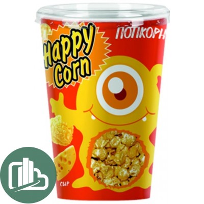 Попкорн в стаканах "Happy Corn" Воздушная кукуруза с Сыром 60гр 1/9