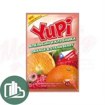 Напиток растворимый YUPI Апельсин-Клубника 15г 1/24(6)