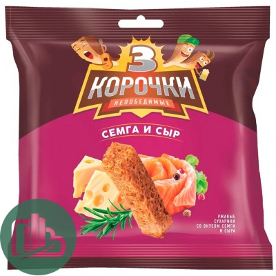 Сухарики 3 корочки сыр и сёмга 40гр 1/30