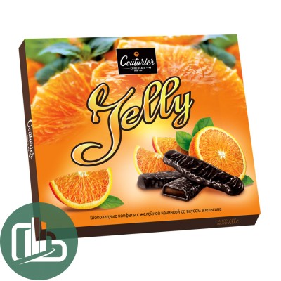 Кутюрье Конфеты JELLY ОРХИДЕЙ с желейной начинкой вкус апельсина 155гр 1/24