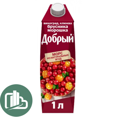 Добрый 1л Морс Клюква Брусника 1/12
