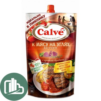 Кетчуп Calve К мясу на углях д/п 350гр 1/28