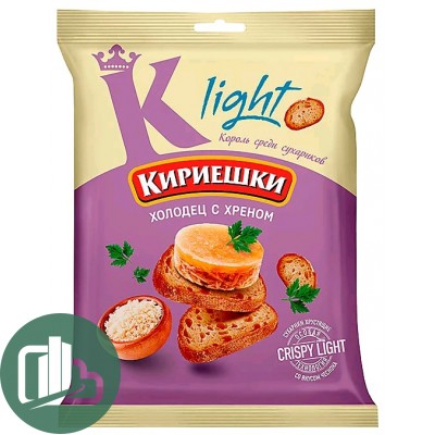 Яшкино Кириешки 33гр Light Холодец с хреном 1/50