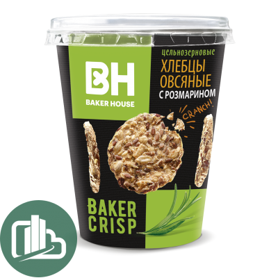 Хлебцы Baker House овсяные с размарином 90гр 1/8