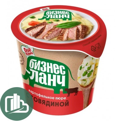 БИЗНЕС ЛАНЧ Пюре 40гр Говядина 1/24 Стакан