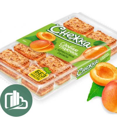 ФАС Сдобные палочки Снежка с Абрикосовым джемом 308гр 1/11 (Тестори)