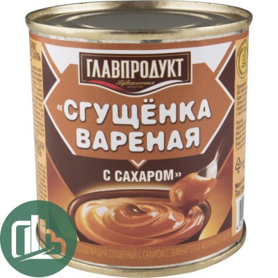 Главпродукт Сгущенное молоко вареная с сахаром 380г. ж/б 1/20
