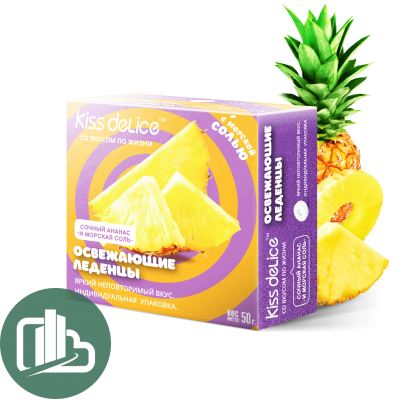 Леденцы Кисс делис Ананас морская соль 50г 1/30