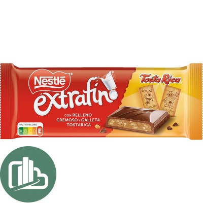 Шоколад Нестле Nestle Extrafino Молочный шоколад Tosta Rica со слив. начинкой и печеньем 84гр 1/22