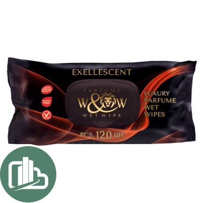 W/W Exellescent black 120шт 1/10 влажные салфетки 