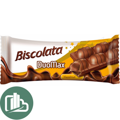Вафли BISCOLATA DUOMAX с ореховой начинкой 44 гр 1/12