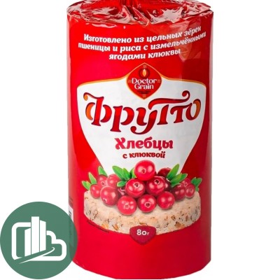 Хлебцы Doctor Grain Фрутто Хлебцы Клюква 80гр 1/25