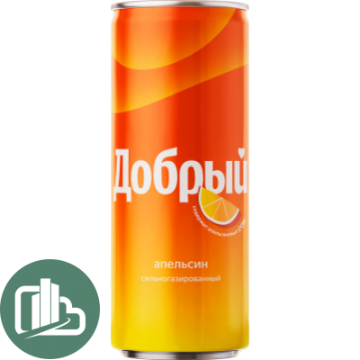 Напиток "Добрый" 0,33л ж/б 1/12 Апельсин  