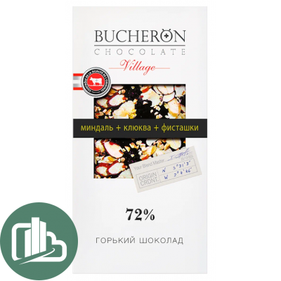 BUCHERON 100гр КАРТОН Миндаль Клюква Фисташка 1/10 БЕЛЫЙ