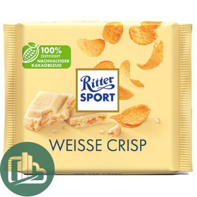Ритер-спорт 100гр Белый шоколад и кукурузные хлопья Crisp  1/10 62926