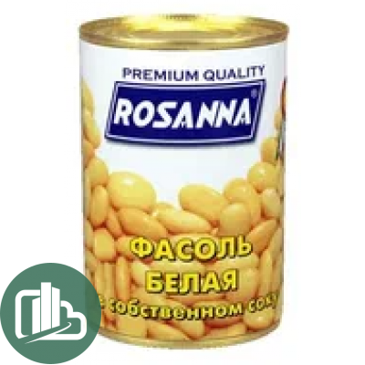 Фасоль Россана белая в соб/соку 400гр 1/12