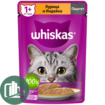 Вискас 75гр паштет Курица и Индейка 1/24