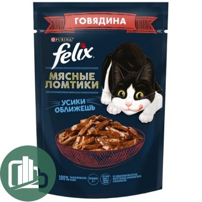 FELIX 75г Мясные ломтики Говядина 1/26